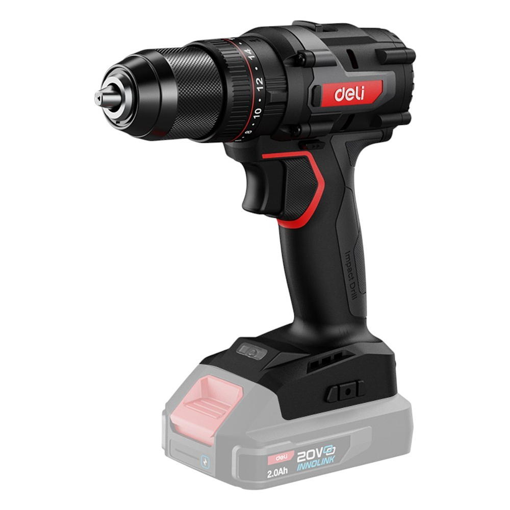 Дрель-шуруповерт Deli RS EDE-CZ20-2, аккум., без аккумуляторов и ЗУ, 20 В, 50 Нм, коробка