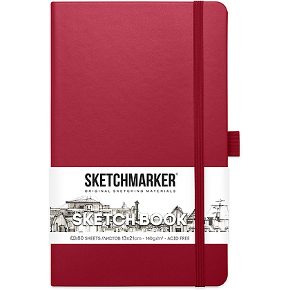 Скетчбук "Sketchmarker", 13x21 см, 140 г/м2, 80 листов, маджента