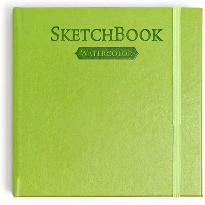 Скетчбук для акварели "Малевичъ", 14.5x14.5 см, 200 г/м2, 30 листов, салатовый - 5