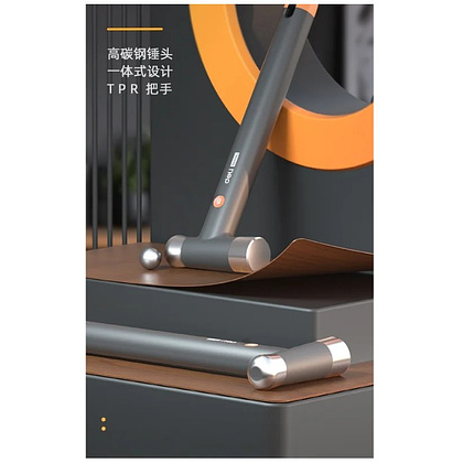 Молоток Deli HS EHT7008C, 0,25 кг, Soft Touch, оранжевый - 2