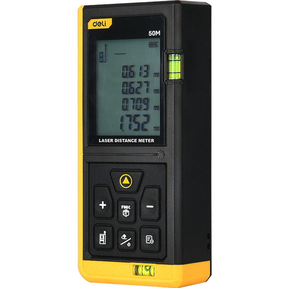 Дальномер лазерный Deli YS EDL4169, 80 м, желтый, черный - 2