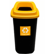 Урна Plafor Sort bin для мусора 28л, цв.черный/желтый