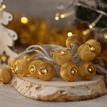 Гирлянда электрическая LED "Нить" с насадками "Ажурный шар 2", 5 м, тепло-белый