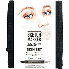 Набор маркеров перманентных двусторонних "Sketchmarker BRUSH Skin Set"