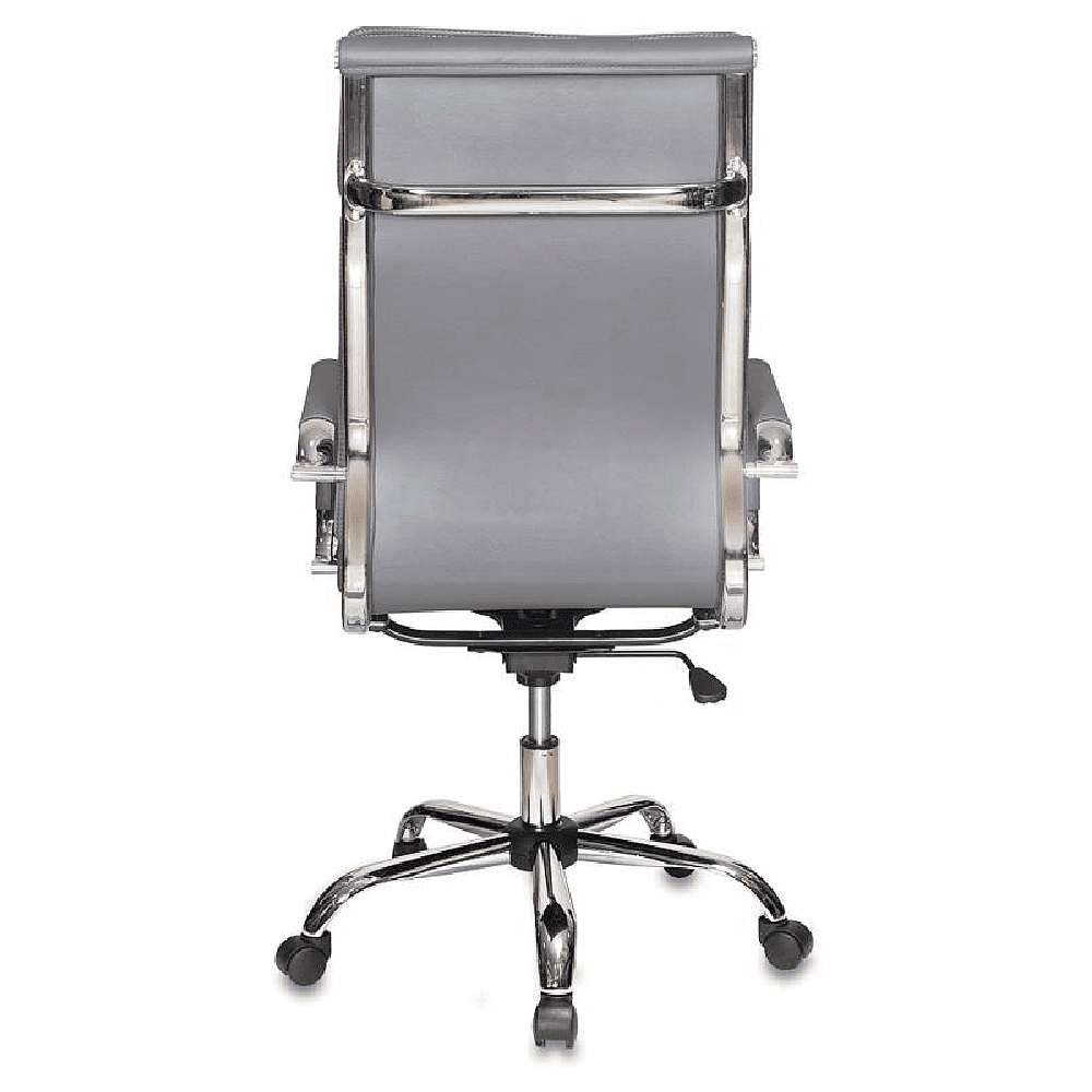 Кресло для руководителя "Бюрократ CH-993" высокая спинка, экокожа, хром, серый - 4