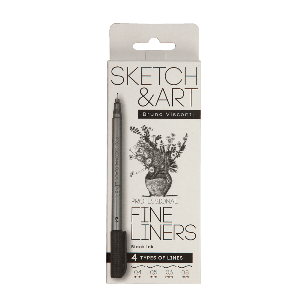 Набор ручек капиллярных "Professional Fine Liners", 4 штуки