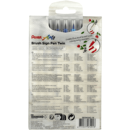 Маркер-кисть "Brush Sign pen twin", 18 шт - 7
