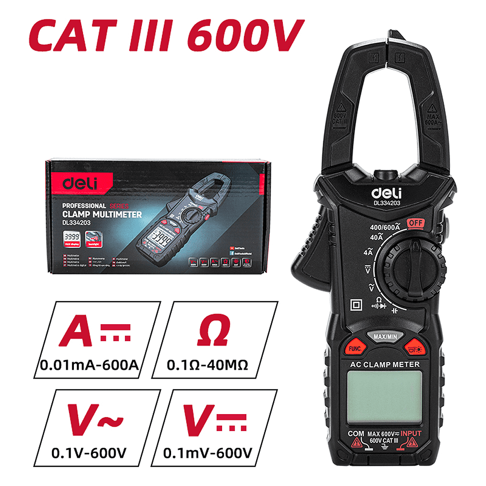 Токоизмерительные клещи Deli RS EDL334203 - 10