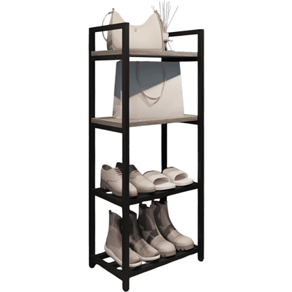 Обувница ALLERD 2+2 RION, черный муар, 440х250х1030, бетон