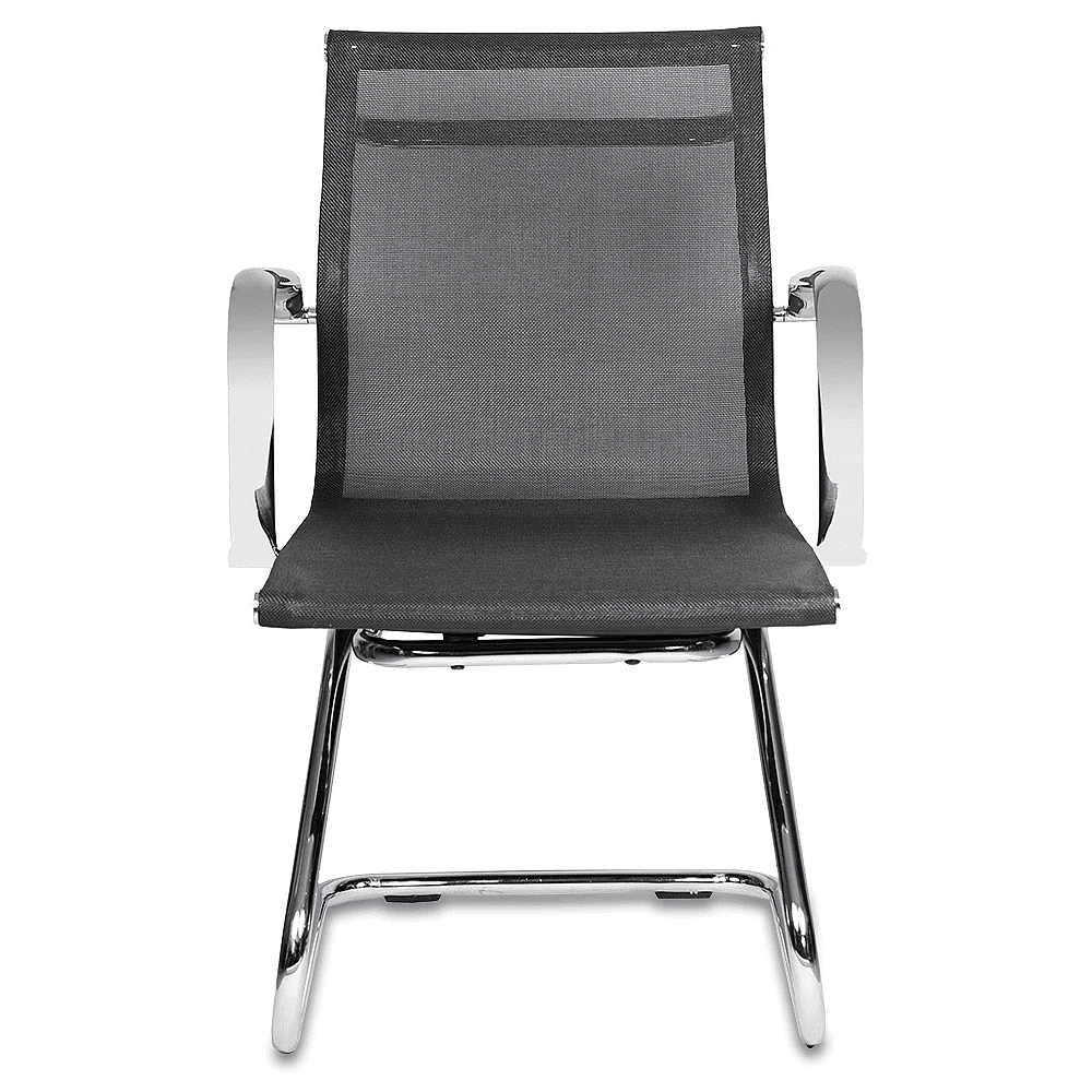 Кресло на полозьях "Бюрократ Ch-993-Low-V", сетка, черный, металл хром - 2