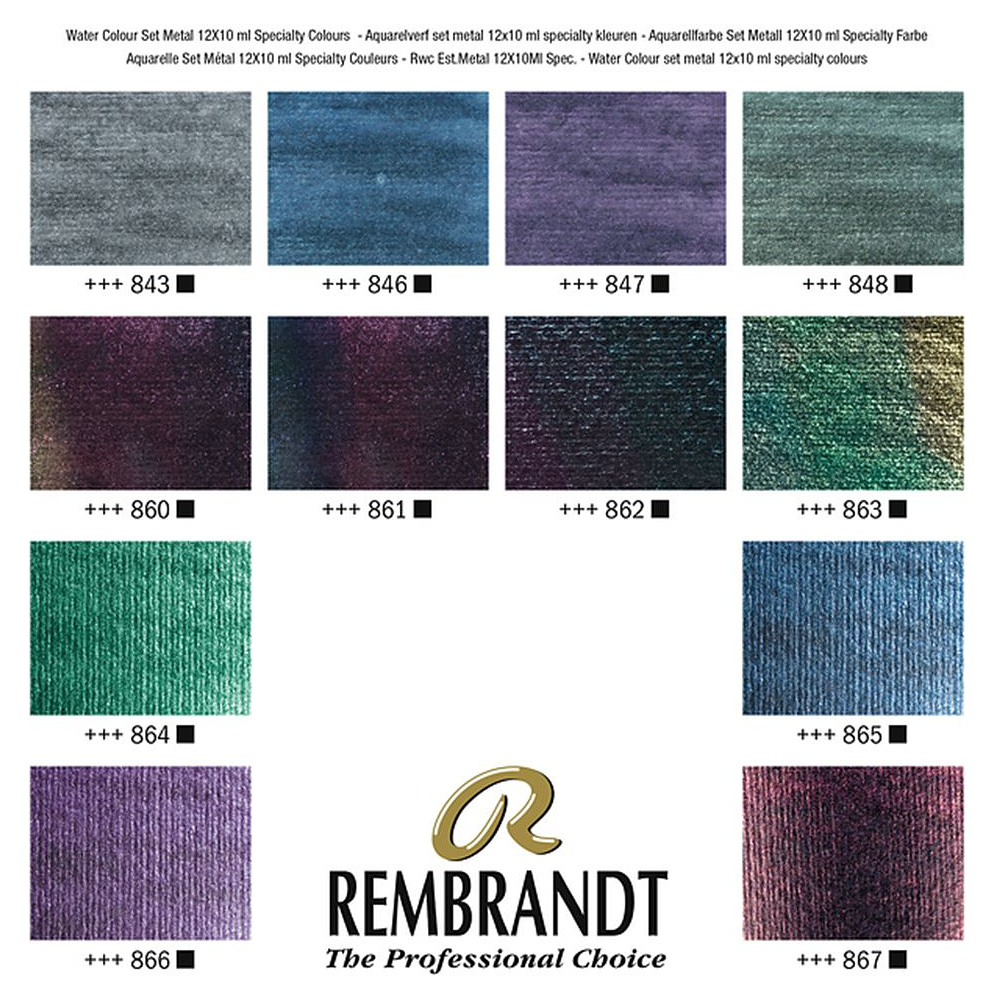 Набор красок акварельных "Rembrandt", 12 специальных цветов - 2