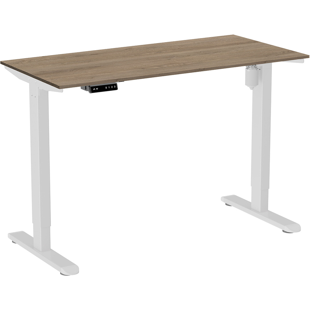 Стол с электроприводом WellDesk Light 1300x675х18 белый/дуб денвер трюфель (9116310+9072454)