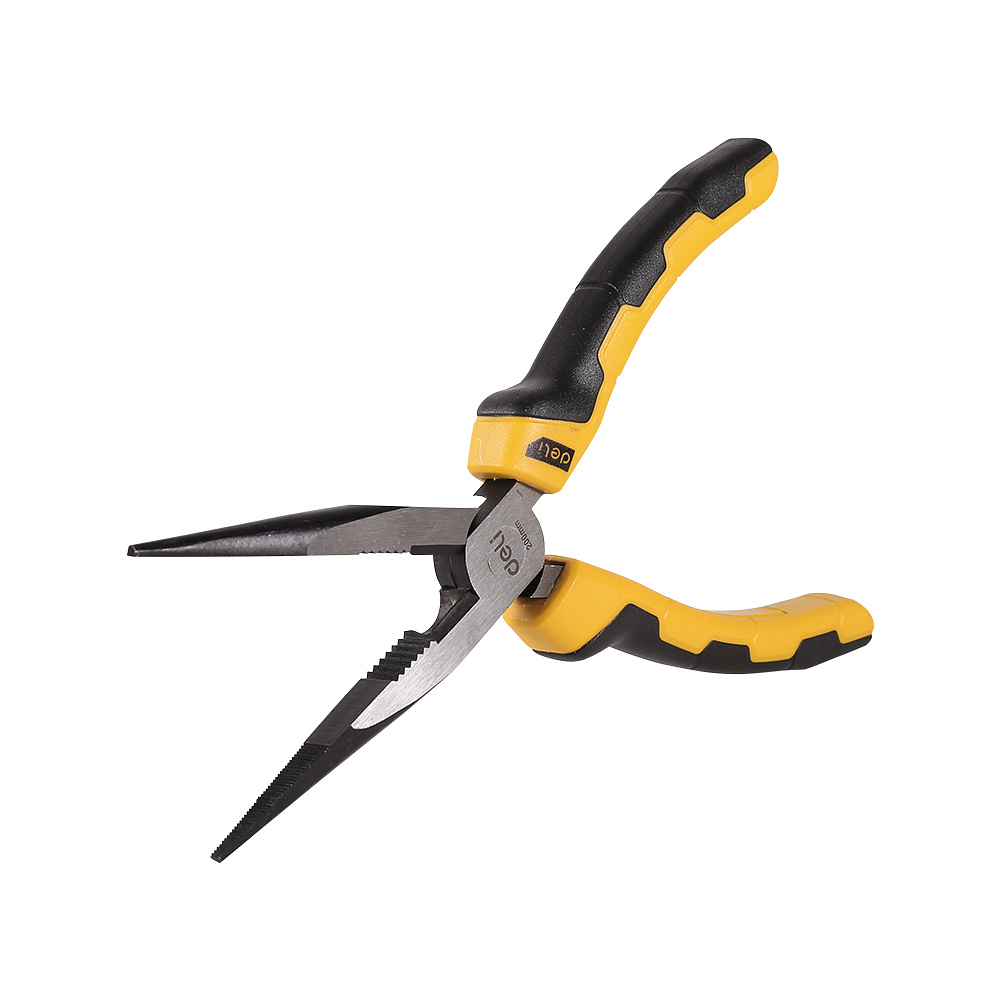 Длинногубцы Deli "EDL2108", 200 мм, желтый, черный - 2
