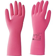 Перчатки латексные HQ Profiline, р-р M, с х/б покрытием, красный