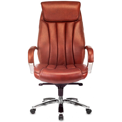 Кресло для руководителя Бюрократ T-9922SL светло-коричневый Leather Eichel, кожа, металл - 2