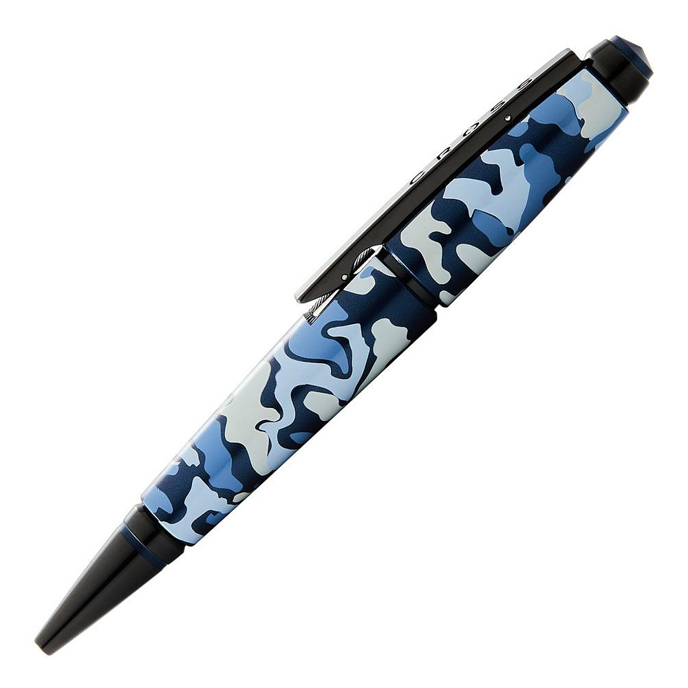 Ручка-роллер "Cross Edge Blue Camo", 0.7 мм, синий камуфляж, черный, стерж. черный - 4