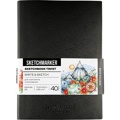 Скетчбук "Sketchmarker Sketch&Write", А5, 100 листов, бумага белая, в точку