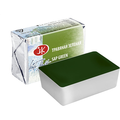 Краски акварельные "Белые ночи", 716 травяная зеленая, кювета