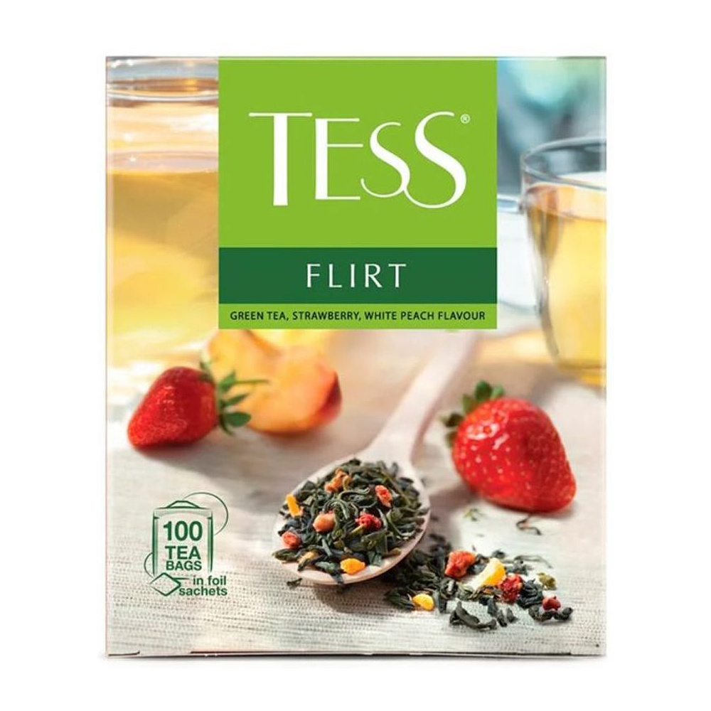Чай "Tess" Flirt, 100 пакетиков x1.5 г, зеленый