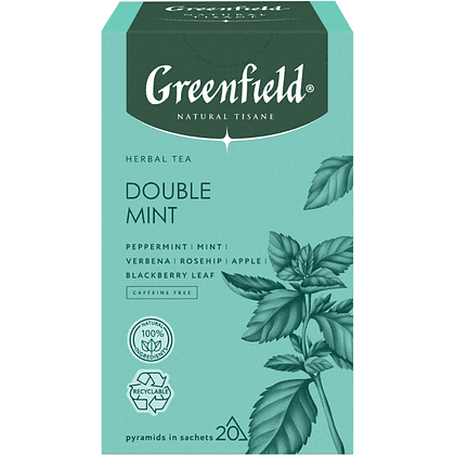 Чайный напиток "Greenfield Tisane Double Mint", 20 пакетиков x 1.8 г, с мятой - 2