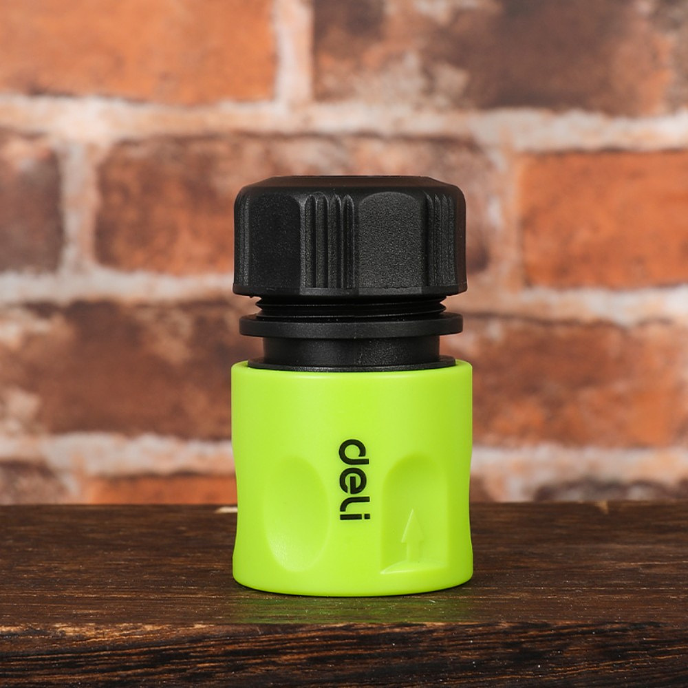 Соединитель-коннектор для шлангов Deli GS EDL8792, 1/2", быстросъемный, черный, зеленый - 6