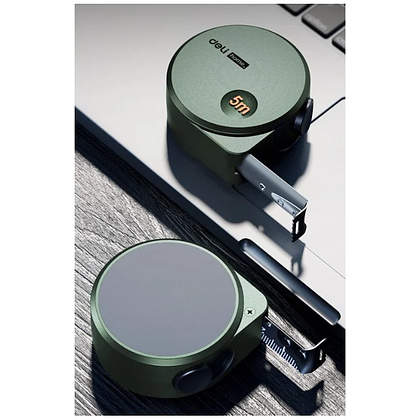 Рулетка Deli HS HT8519L, 5 м х 19 мм, Soft Touch, зеленый - 5