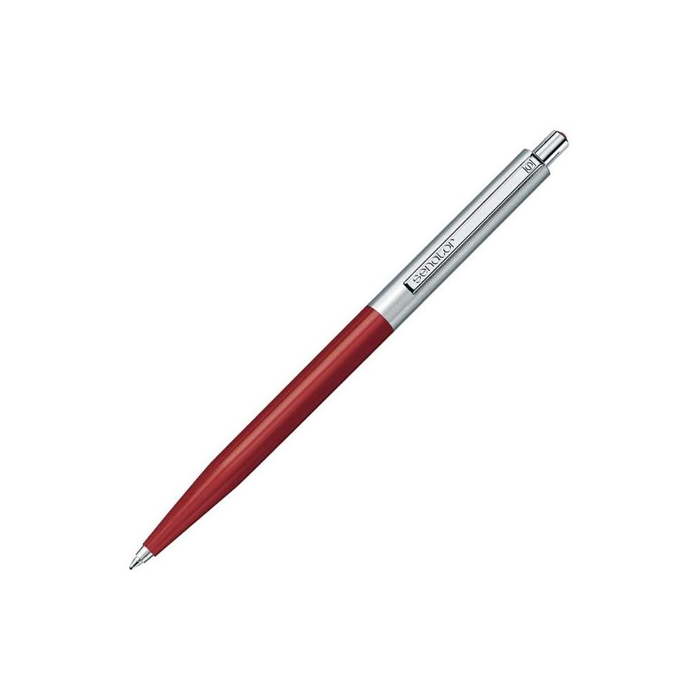Ручка шариковая автоматическая "Senator Point Metal", 1.0 мм, бордовый, серебристый, стерж. синий
