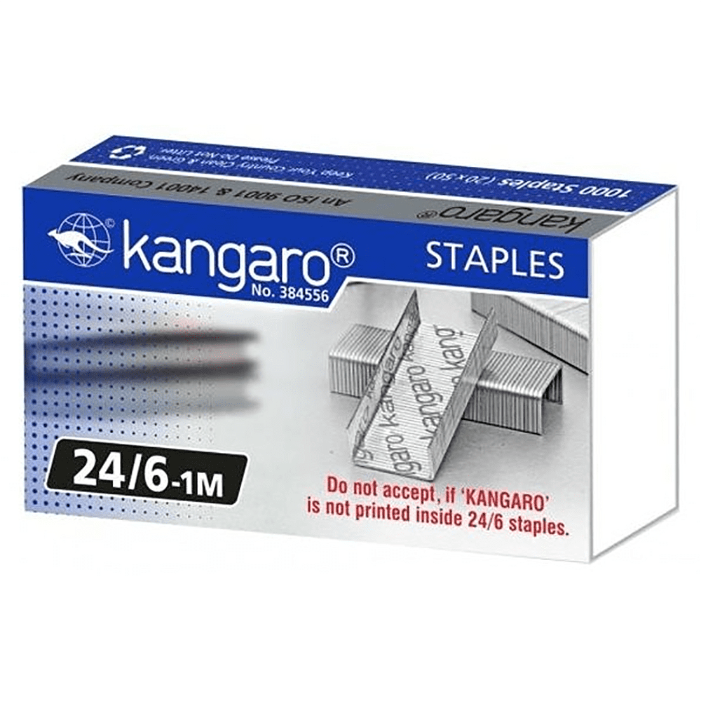 Скобы "Kangaro", 24/6, 1000 шт, металлик - 2