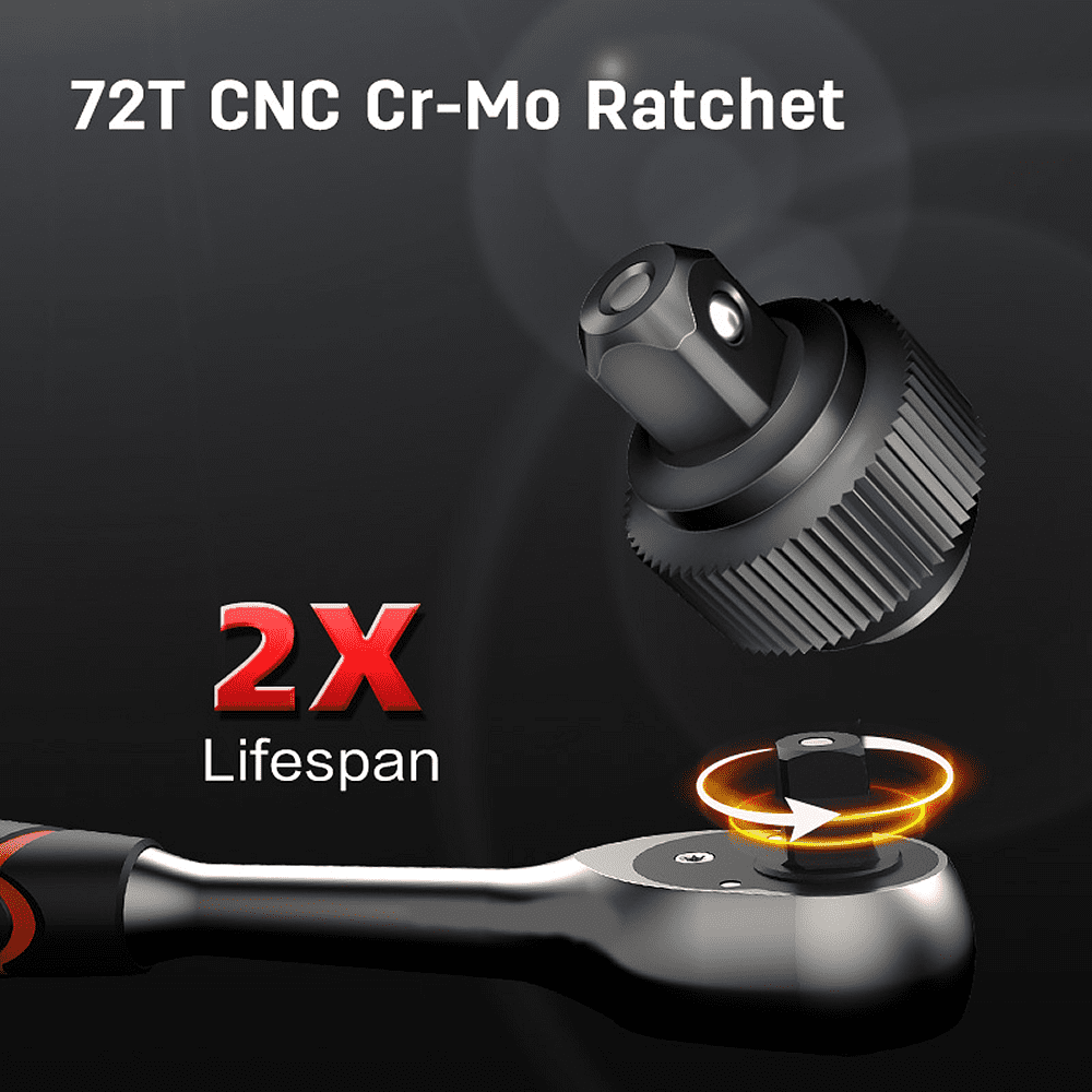 Набор инструмента Deli RS EDQ45100, 1/4", 1/2", 100 шт. - 6