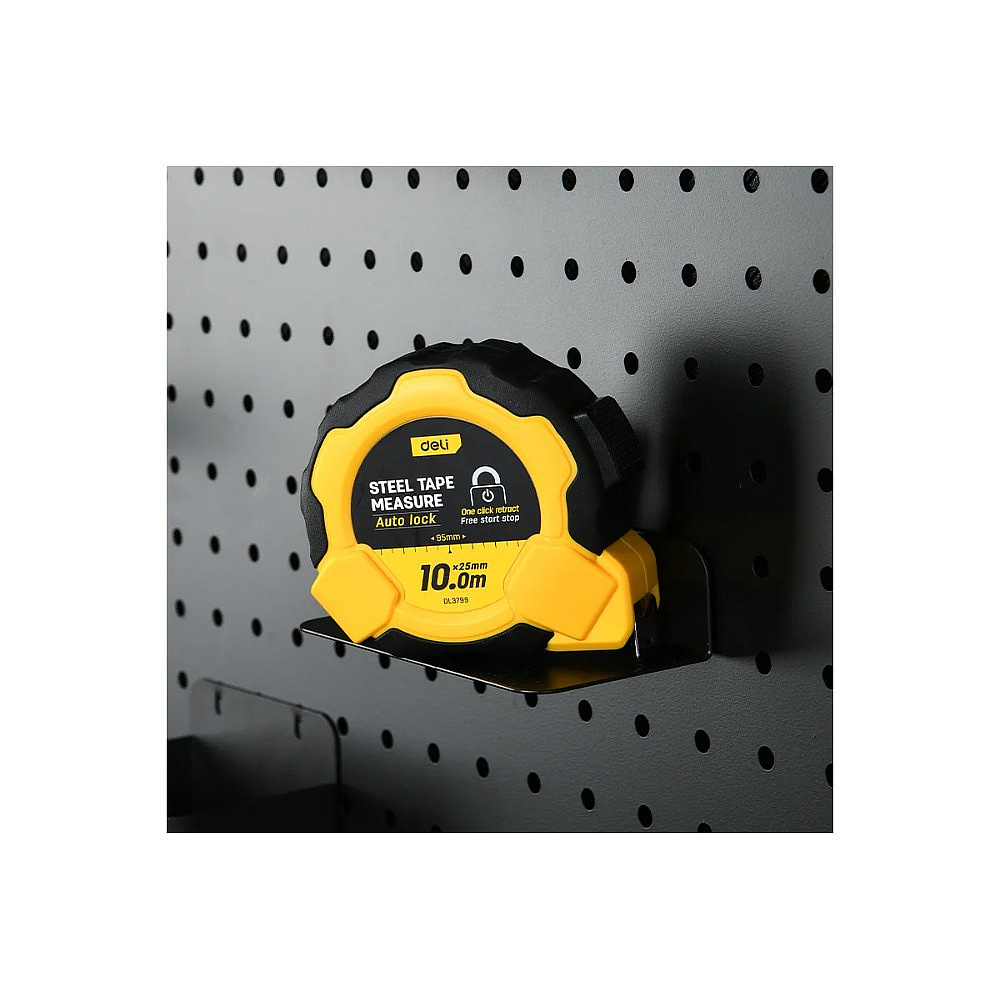 Рулетка Deli YS EDL3799, 10 м х 25 мм, желтый, черный - 9