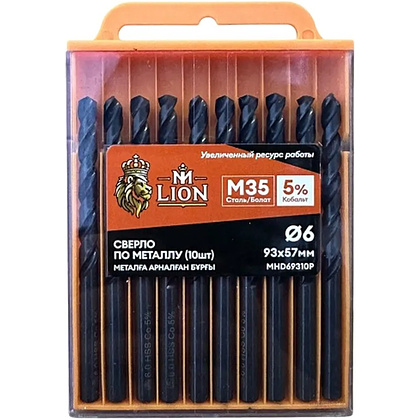 Сверло по металлу M-Lion, MHD69310P, 6,0х93 мм, 10 шт/упак