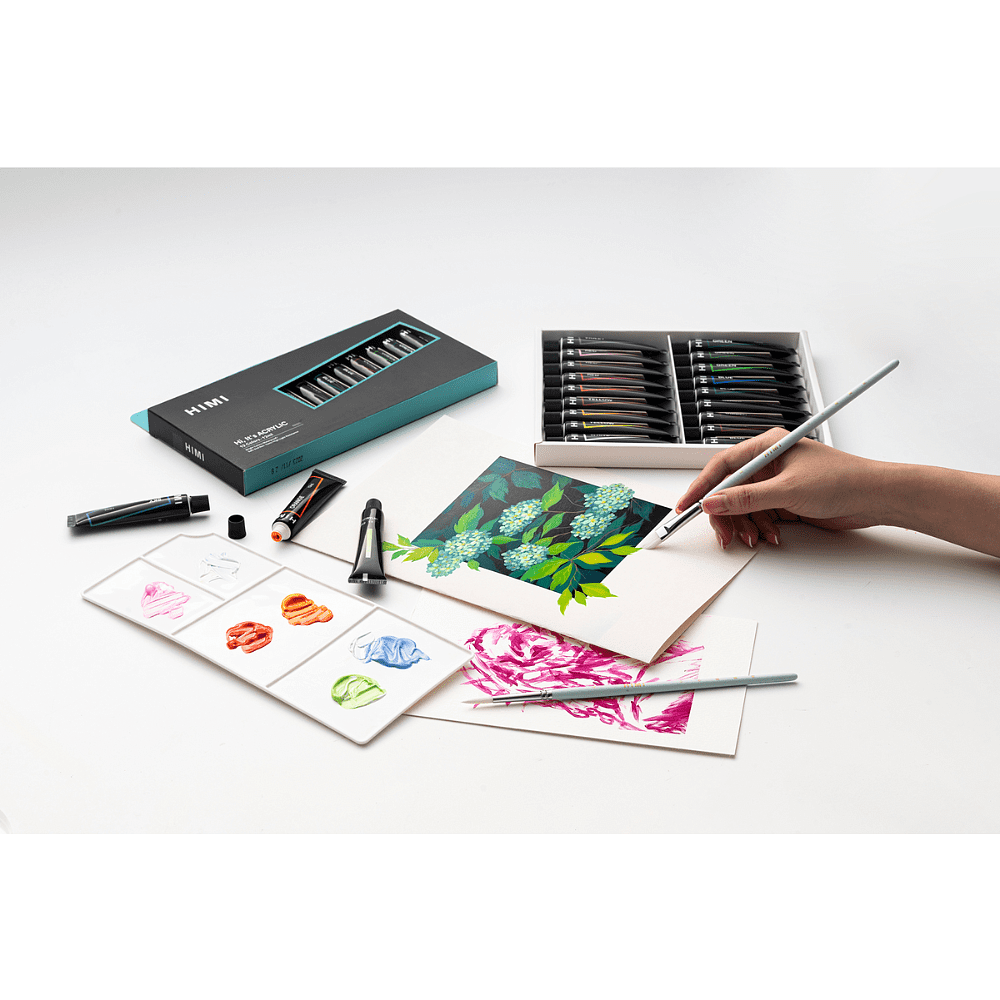 Краски акриловые "Himi.New vision", 18 цветов, тубы - 7