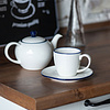 Набор посуды чайник и чашка с блюдцем "Seawave", белый, синий - 5