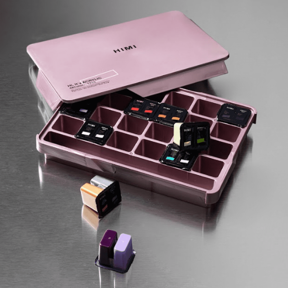 Краски акриловые"Himi Jelly Cup", набор 36 цветов, 12 мл, кювета - 7