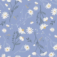 Бумага декоративная в рулоне "Fleurs. Ромашки", 1х0.7 м, голубой