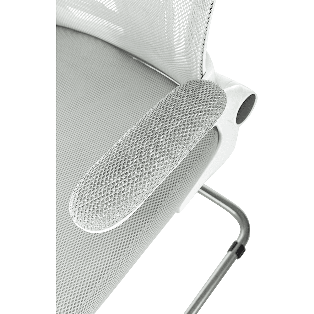 Кресло на полозьях Бюрократ "MC-W109", сетка, ткань, металл, светло-серый - 6