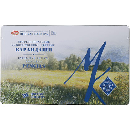 Цветные карандаши "Мастер-Класс", в жестяном пенале, 36 цветов