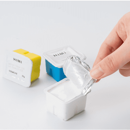 Краски гуашевые "Himi Jelly Cup", белила титановые, набор рефилов 4 шт., 30 мл. - 5