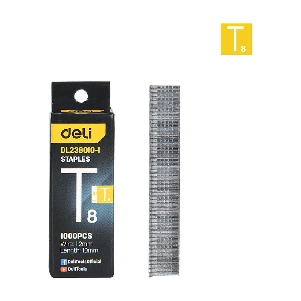 Скоба T Deli EDL238010-1, 1,2x10 мм, 1000 шт. - 4