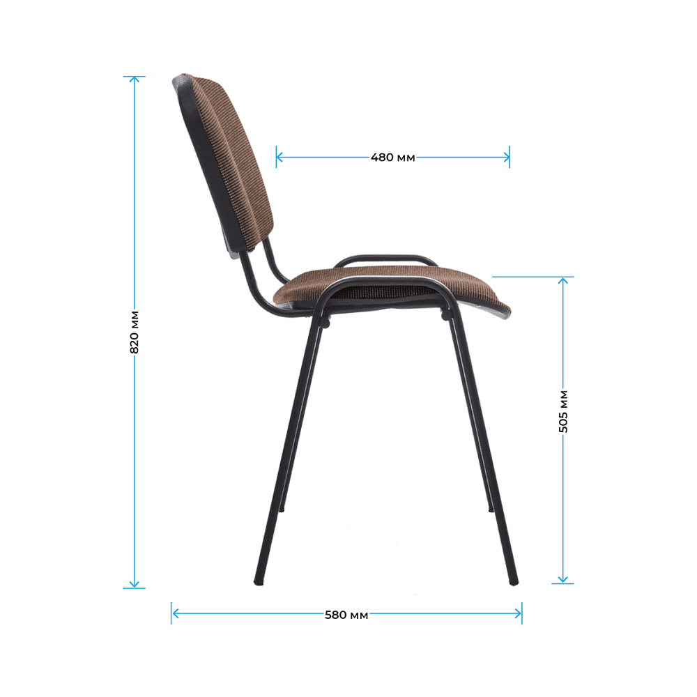 Стул для посетителей Helmi HL-F01 ИЗО BL ткань, металл, коричневый, бежевый - 6