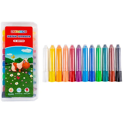 Мелки гелевые "Цветик", 12 шт. 