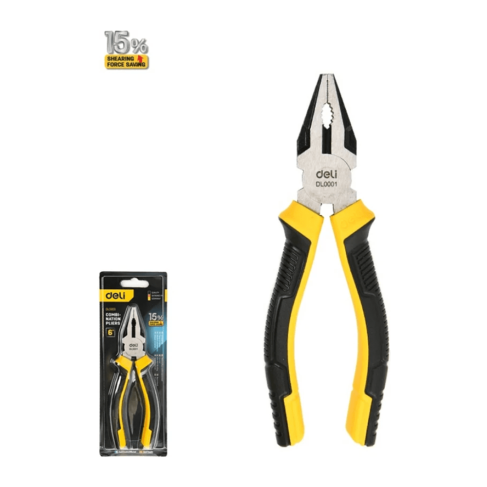 Плоскогубцы Deli YS EDL0001, 160 мм, 2-х компонентные рукоятки - 2