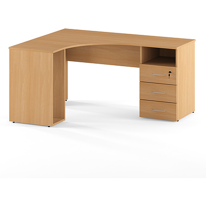 Коллекция Столица стол письменный угловой С-085/1 левый, 1500х1200/500х750 мм, бук