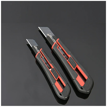 Нож строительный Deli RS EDL025G, 25 мм, универсальный, черный, красный - 4