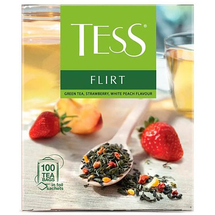 Чай "Tess" Flirt, 100 пакетиков x1.5 г, зеленый
