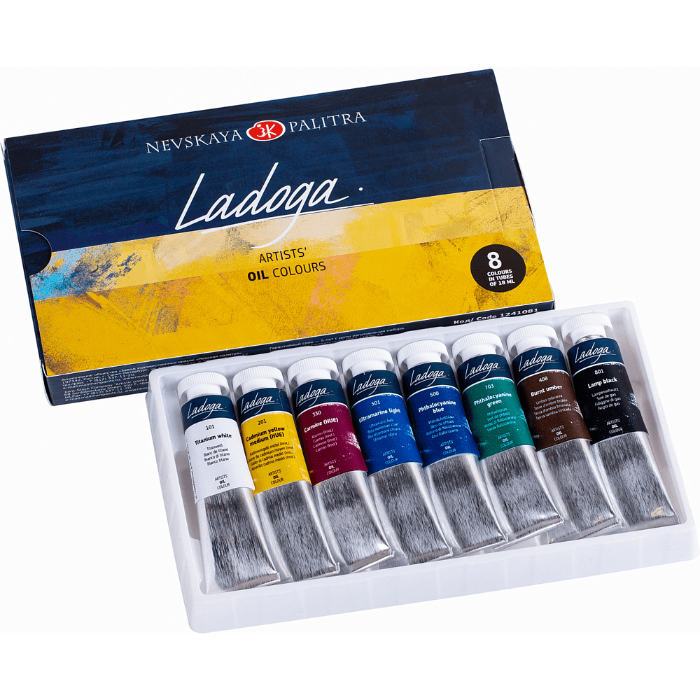 Краски масляные "Ладога", набор 8 цветов, 18 мл. - 2