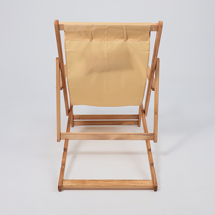 Кресло-шезлонг DYATEL с подлокотниками, ткань, бежевый, массив сосны - 4