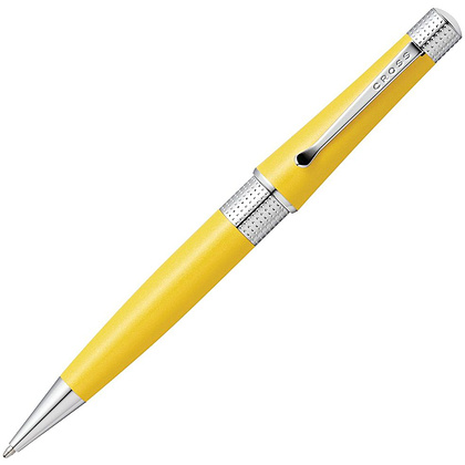Ручка шариковая автоматическая "Beverly Sunrise Yellow Pearlescent", 0.7 мм, желтый, серебристый, стерж. черный