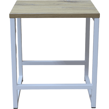 Табурет RION ALLERD, металл, ЛДСП, белый муар, Дуб Нокс - 2