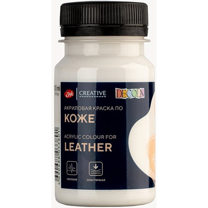 Краска акриловая для кожи "Декола", 104 белая, 100 мл., банка
